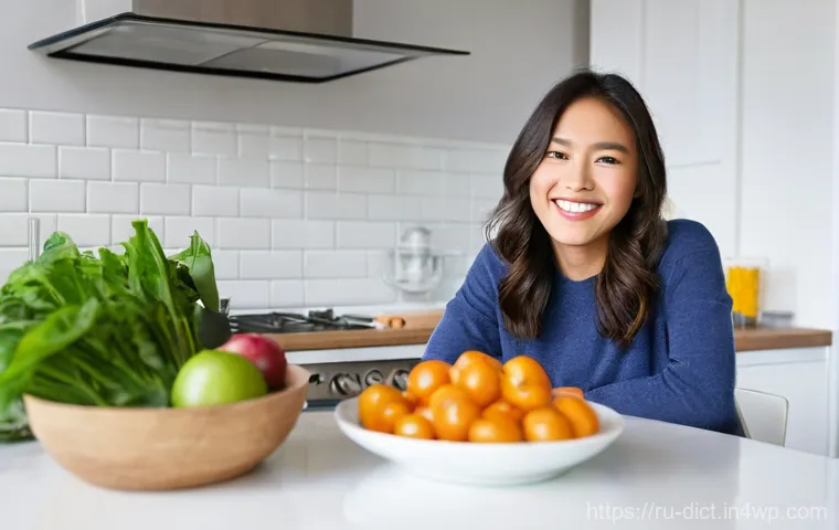 우울증 예방을 위한 필수 영양소 - **Prompt 1: "The Radiant Glow of Balanced Nutrition"**
A bright, wide-angle shot of a young adul...