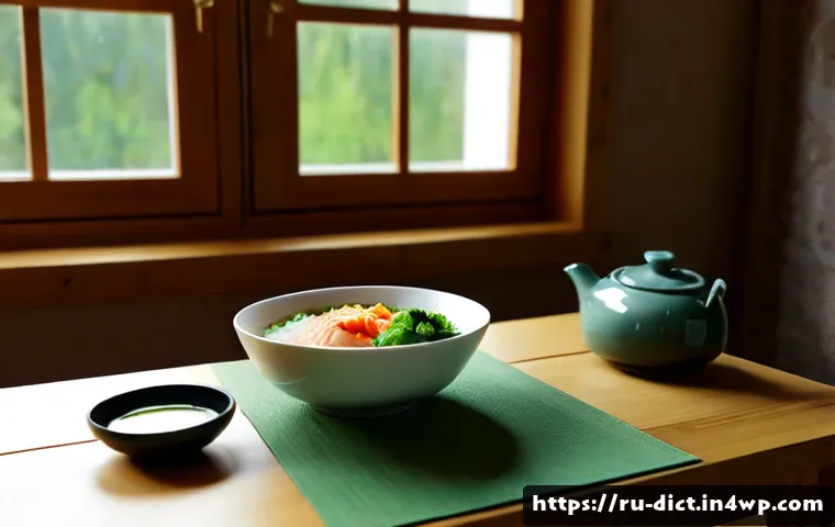 Home 17 우울증 환자를 위한 아시아 요리법 - Photorealistic cozy Russian apartment kitchen, a calm adult preparing a nourishing Japanese-inspired...